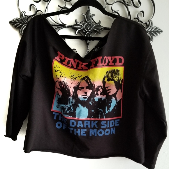 Pink Floyd Tops - Pink Floyd Black Off The Shoulder Sweatshirt